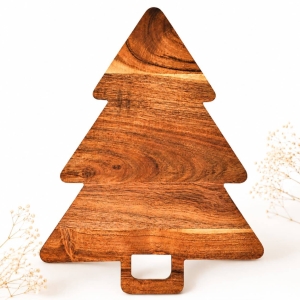 Christmas Tree Cutting Board in Acacia Wood for Gifts