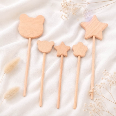 Wholesale Natural Beech Wood Baby Teether Toy Gift