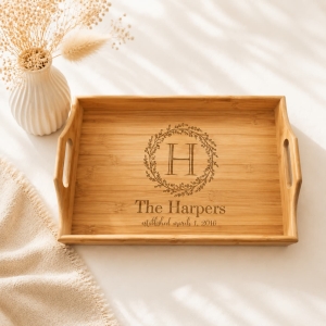 Eco-Friendly Bamboo Square Serving Tray for Wholesale Buyers