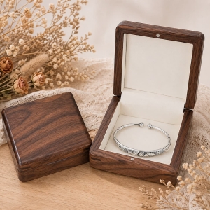 Handcrafted Walnut Bracelet Jewelry Box for Rings and Bracelets