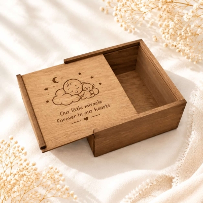 Brown Painted Plywood Baby Keepsake Box for Gift Wholesalers