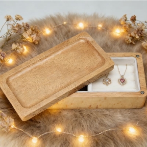 Beechwood Jewelry Box with Custom Engraving
