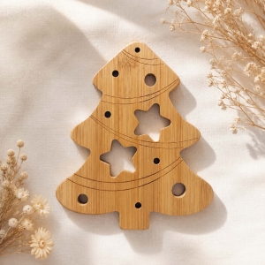 Wholesale Bamboo Holiday Coaster Set Custom Christmas Gift Ideas
