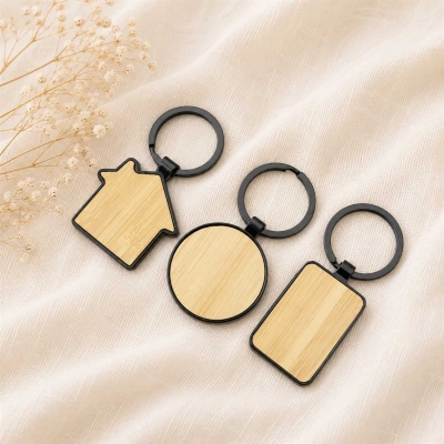 Wholesale Custom Bamboo Keychains for Promotional Gifts