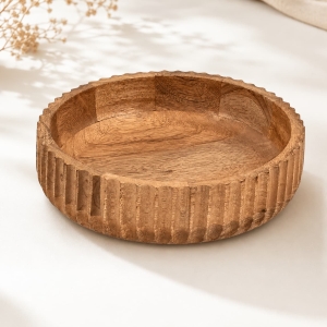Factory Direct Acacia Wood Round Ring Dish Wholesale Tray