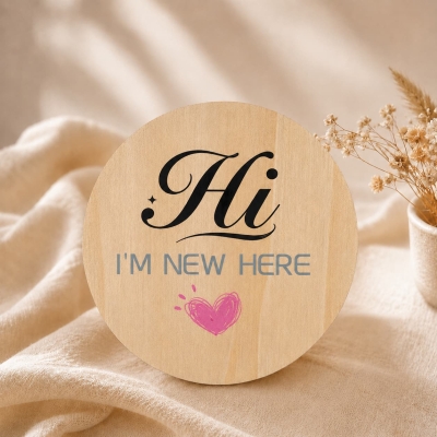 OEM Wooden Baby Birth Card For New Parents Gift Wholesale