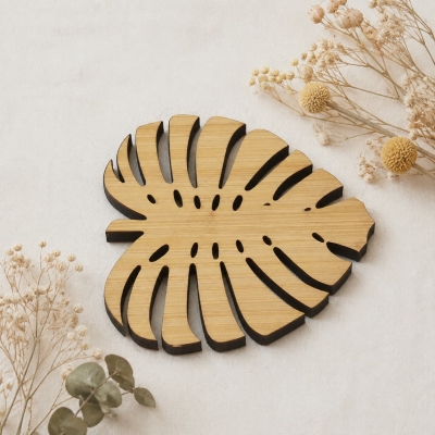 Wholesale Bamboo Leaf Coasters for Wedding and Holiday Gifts