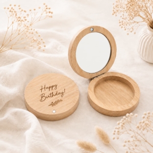Wholesale Bamboo Compact Mirror for Wedding Gift