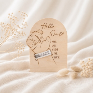Wholesale Wooden Baby Hospital Bracelet Keepsake Gift Plaque