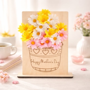 Wooden Flower Insert Board Mothers Day Gift Kids DIY Flower Holder Wholesale