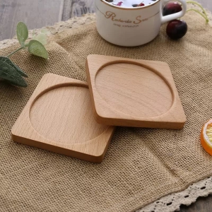 Custom Square Wooden Coaster with Lip Edge Housewarming Gift Wholesale