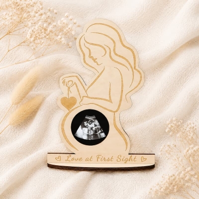 Wholesale Natural Wood Baby Scan Frame New Mom Keepsake Gift