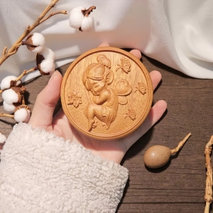 Chinese Wooden Comb Round Hair Comb Gift