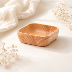 Factory Direct Rubber Wood Ring Dish Wholesale Jewelry Tray