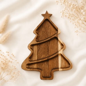 Christmas Tree Shape Wooden Tray Wholesale Factory Supply
