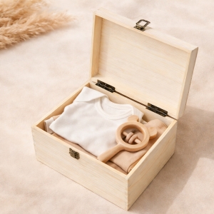 Wooden Baby Memory Keepsake Box