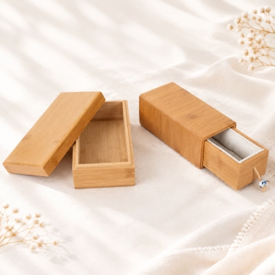 Custom Bamboo Sliding Jewelry Boxes for Anniversary Gifts