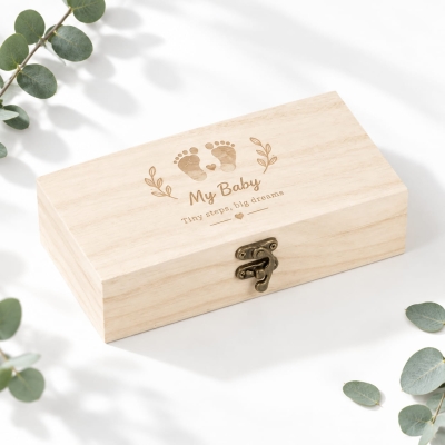 Wholesale Custom Paulownia Wood Baby Keepsake Gift Box