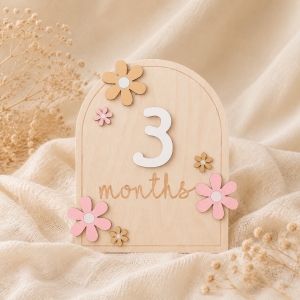Wholesale Wooden Baby Monthly Milestone Gift Cards for Baby Gifts