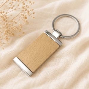 Wholesale Beech Wooden Keychain Corporate Promotional Gift