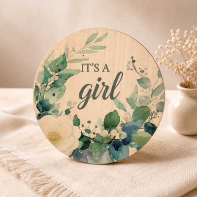 Wooden Baby Birth Announcement Sign Its a Girl Its a Boy
