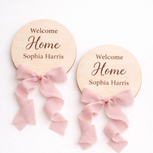 Wooden Baby First Day Home Milestone Sign