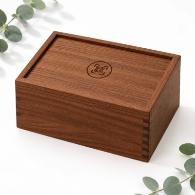 Custom Engraved Walnut Sliding Lid Anniversary Gift Box Wholesale